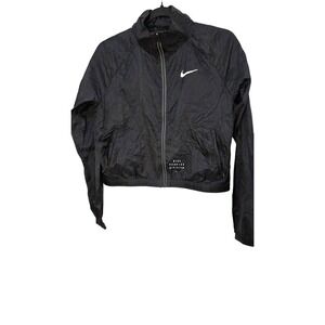 Nike Women's Black Wind runner Packable Lightweight Runing Grunge Jacket Size S/